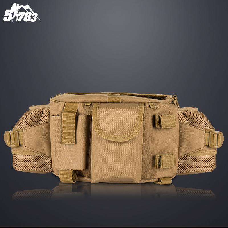 

Outdoor Climbing Hiking Riding Traveling Sport Waist Packs Upgrade Tactical Mountaineering Shoulder Messenger Bags, Khaki