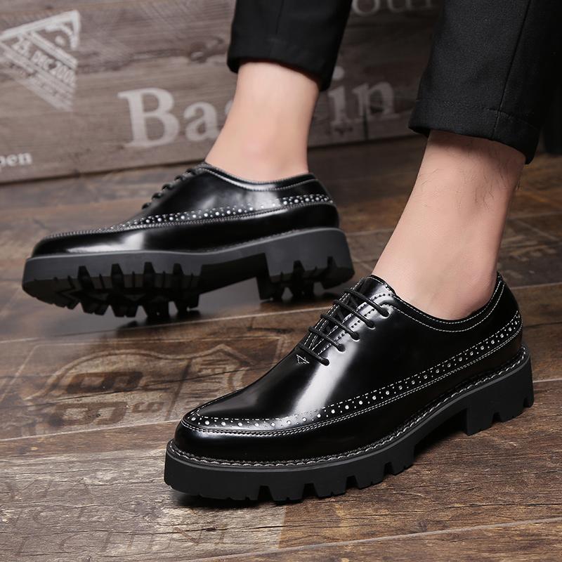 

Mens business dress suit shoes men lace up fashion brand Bullock leather black Designed Formal tassel wedding party shoes men