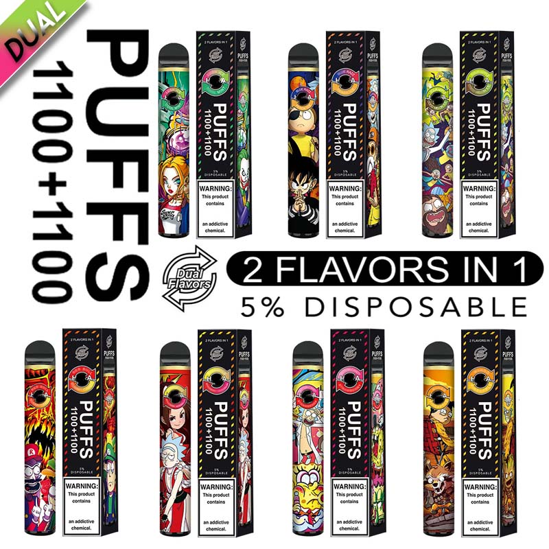 

NEW Switch Double Flavor Wholesale Disposable vape pens 2 Flavors in 1 Ecig dual flavor 1100 puff plus 1100 puff bars