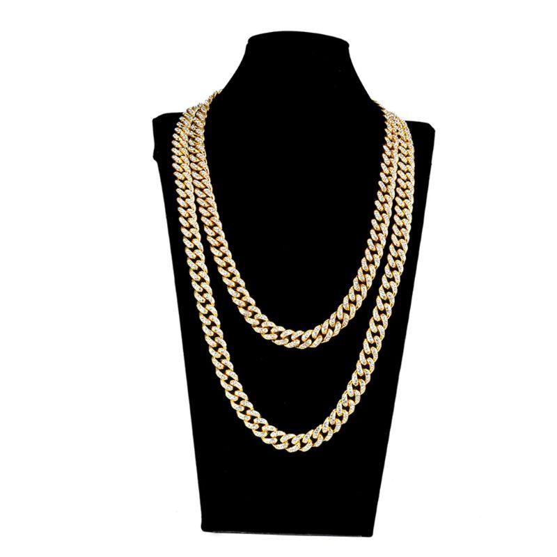 

Hip Hop Jewelry Iced CZ Miami Cuban Link Chain Necklace Bracelet