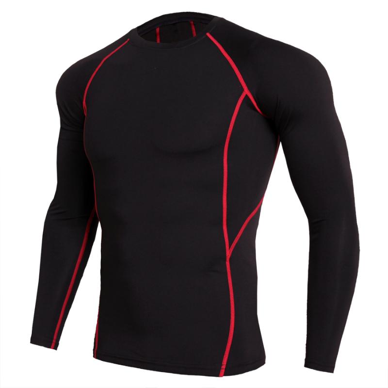 

BJJ Compression Shirt Crossfit Fitness Training Boxing Muay Thai Long Sleeve Tshirt Men Workout Jogging Tracksuit Sportswear