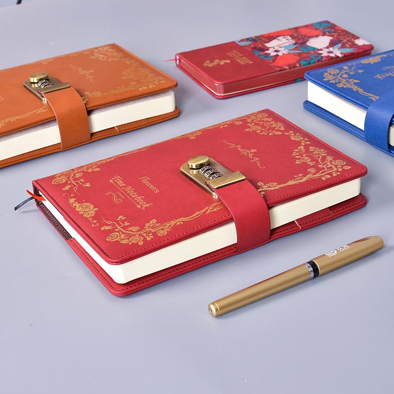 

Password Lock Multifunction Notebook A5 Retro Creative Notebook Diary Girl Password 1PCS
