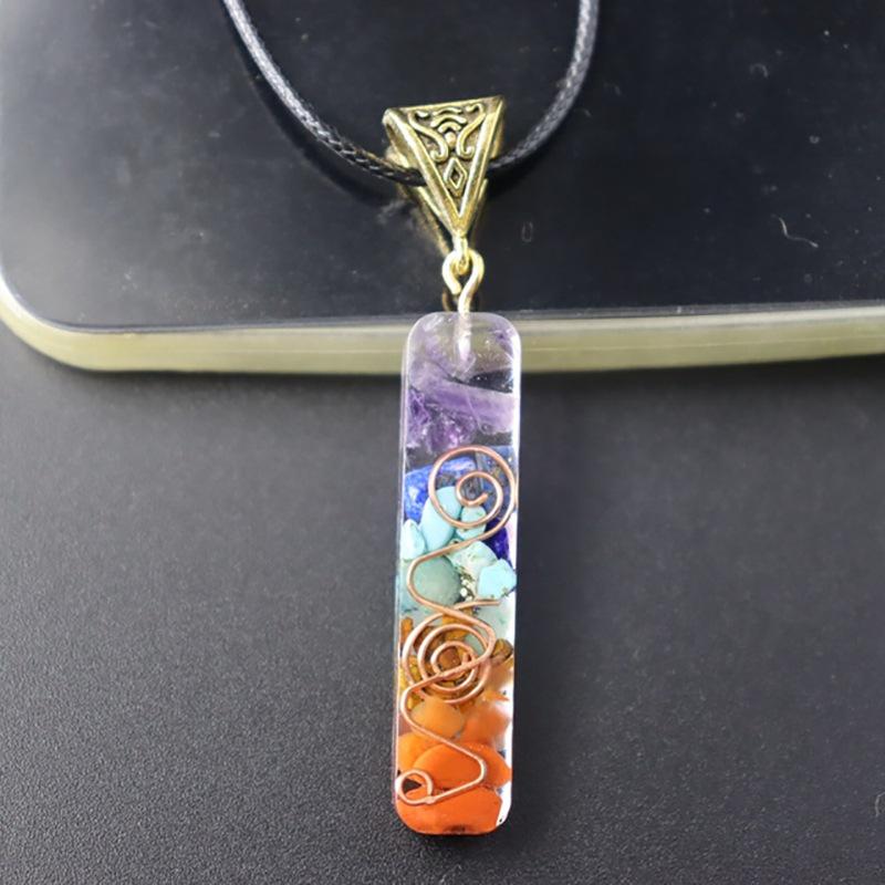 

Chains Vintage Bohemian Style Necklace For Women 2022 Colorful Yoga Pendant Natural Gravel Fast Delivery Jewelry