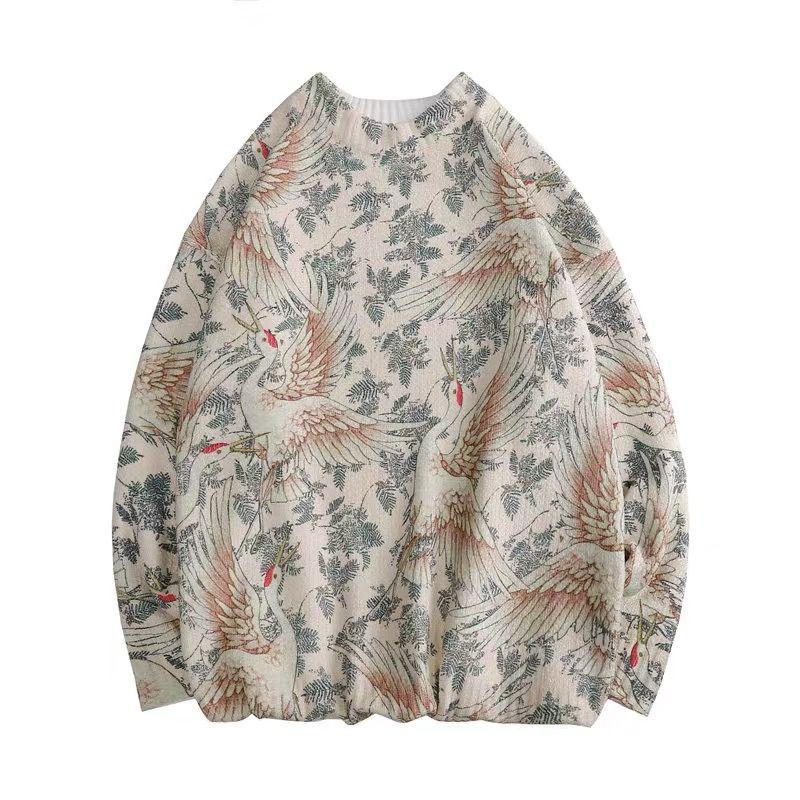 

Autumn and Winter new sweater boys loose shoulder sleeve sweater handsome for teenagers, Beige