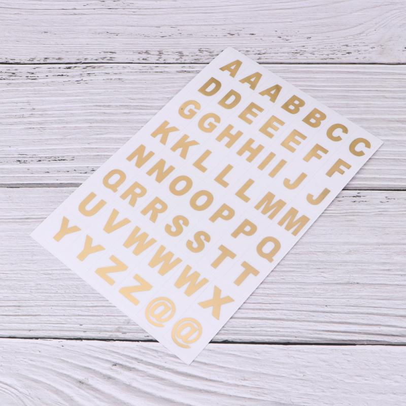 

25 Sheets of Hot Stamping Alphabet Stickers Self-adhesive English Letter Decals Tranparent Stickers for Notebook Scrapbook (Gold