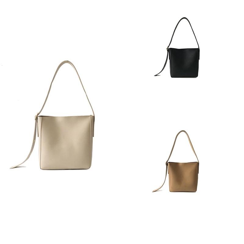 

Ladies Fashion Casual Solid Color Large Capacity Bucket Bag Ladies Simple Retro Messenger Bag, Khaki