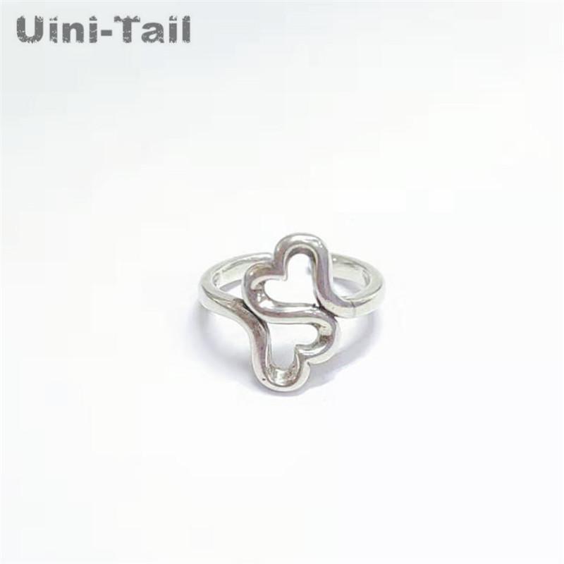 

Uini-Tail 2020 new listing 925 sterling silver simple creative sweet heart-shaped open ring fashion small fresh open ring ED488