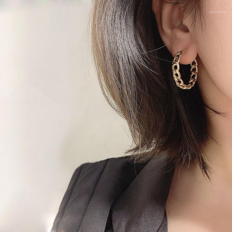 

925 Simple Trend Metal Chain Earrings High-end Design C-shaped Hoop Earring Women Girl Earrings Jewelry1