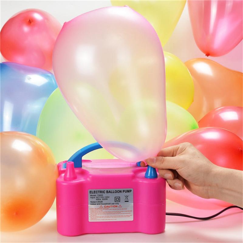 

High Voltage Double Hole Inflatable Electric Balloon Pump Air Balloon Pump Electric Inflator Portable Air Blower