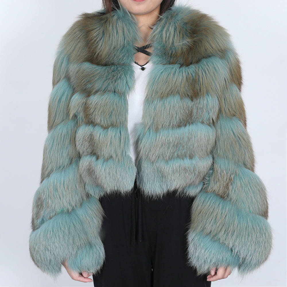 

OFTBUY 2020 Luxury New Brand Fashion Flare Sleeve Silver Real Fur Coat Winter Jacket Women Natural Fox Fur Outerwear Streetwear