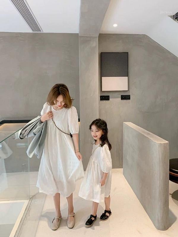 

Parent-child outfit Korean white dress summer dress new mother and women baby temperament fairy skirt tide1