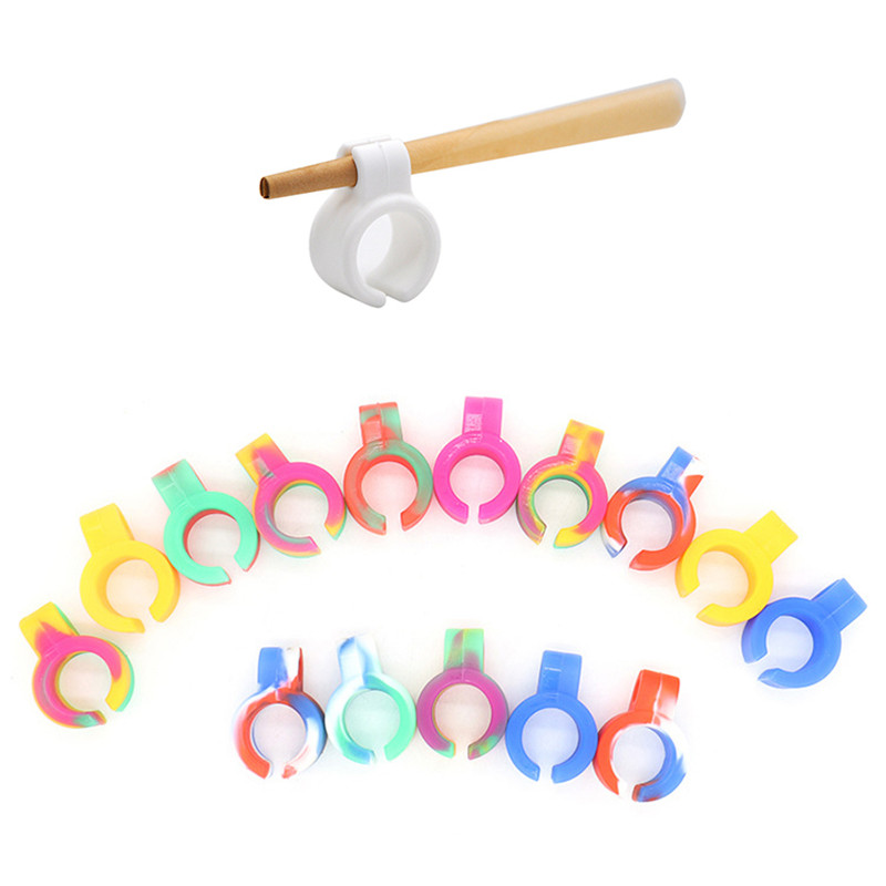 

Silicone Smoking Cigarette Holder Colorful Tobacco Joint Holder Ring Universal Size Rubber Smoking Accessories Vape Tools