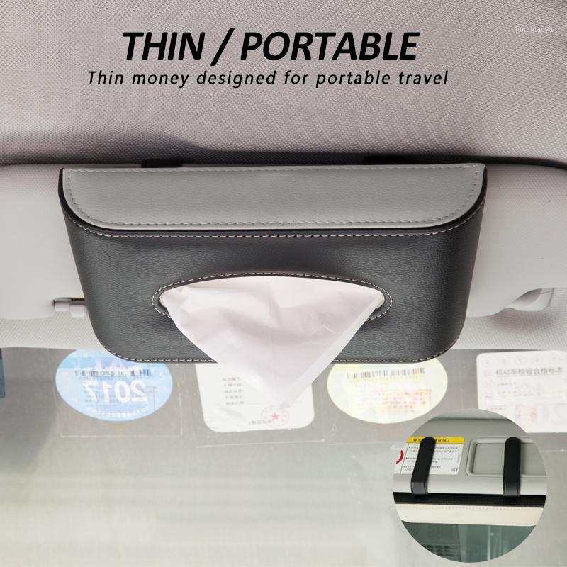 

Car Tissue Box Car Leather Sunroof Sun Visor Tissue Box Holder Removable Paper Napkin Organizer Interior Accessories1