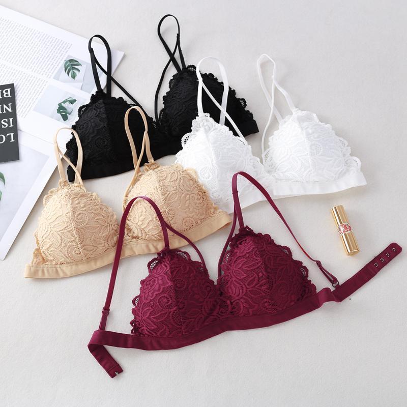 

Lace Bra Women Push Up Bra Wireless Bralette Padded Brassiere Female Sexy Lingerie Underwear, Flesh