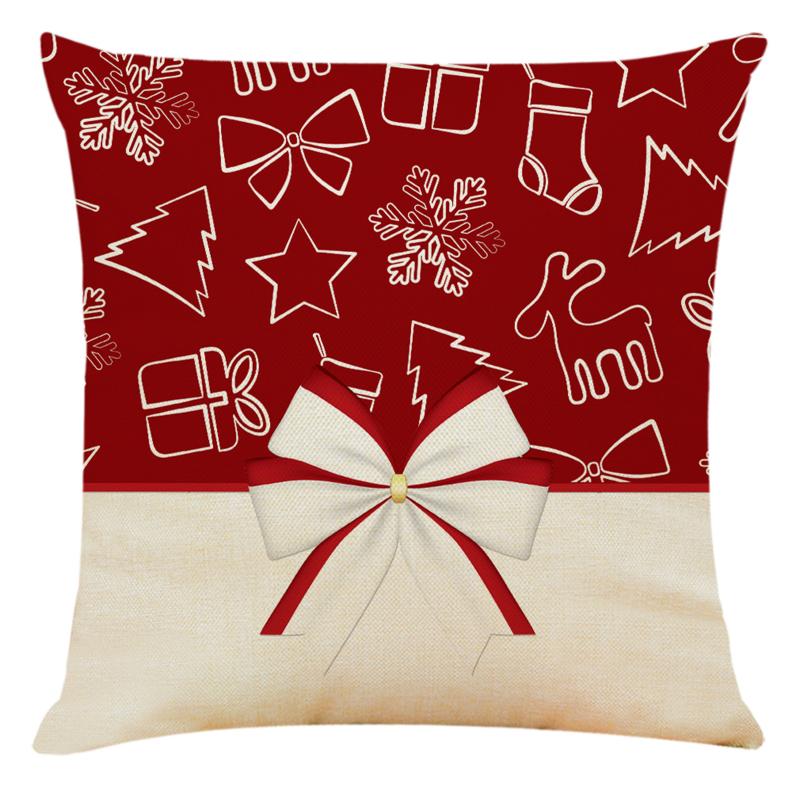 

4pc Christmas Fall Decoration Pillow Case Home Decor Cover Pillow Case Christmas Pattern Sofa Car Throw Cushion Cover Home Decor