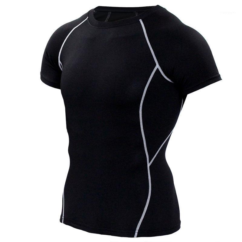 

New Men Sport Fitness Gym T Shirt Running Training Compression Shirts Polyester Tight Clothes1, Beige