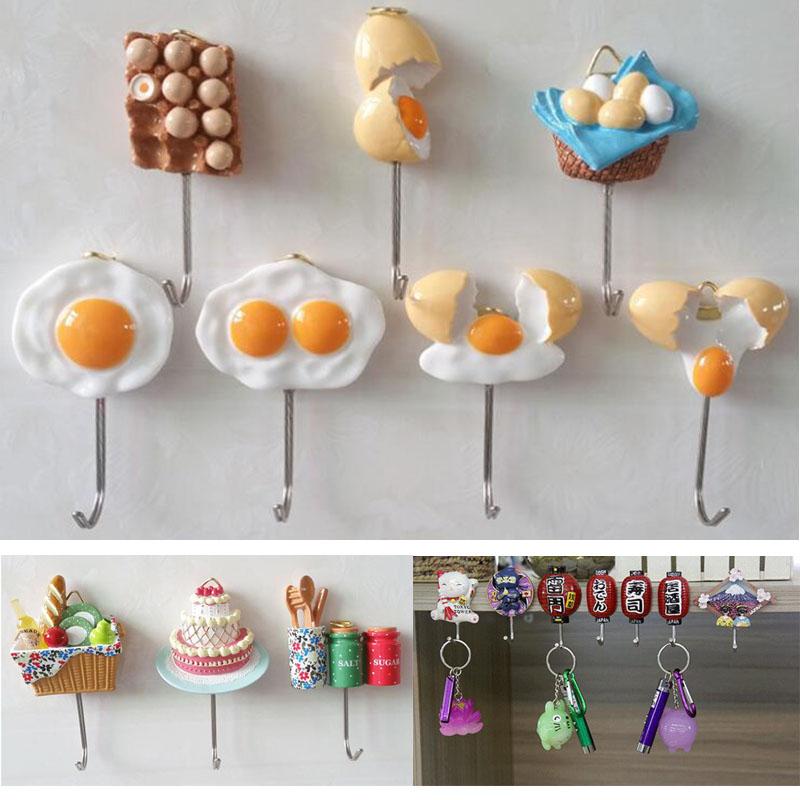 

Creative Resin Hook Cartoon Simulation Stainless Steel Kitchen Hook Strong Adhesive Paste Seamless Single