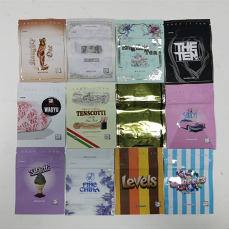 

3.5g mylar packing bags the ten tasty child proof resistant skilatti Zipper Pouch Storage Retail Package Packaging For Tobacco Smell bag cali pack