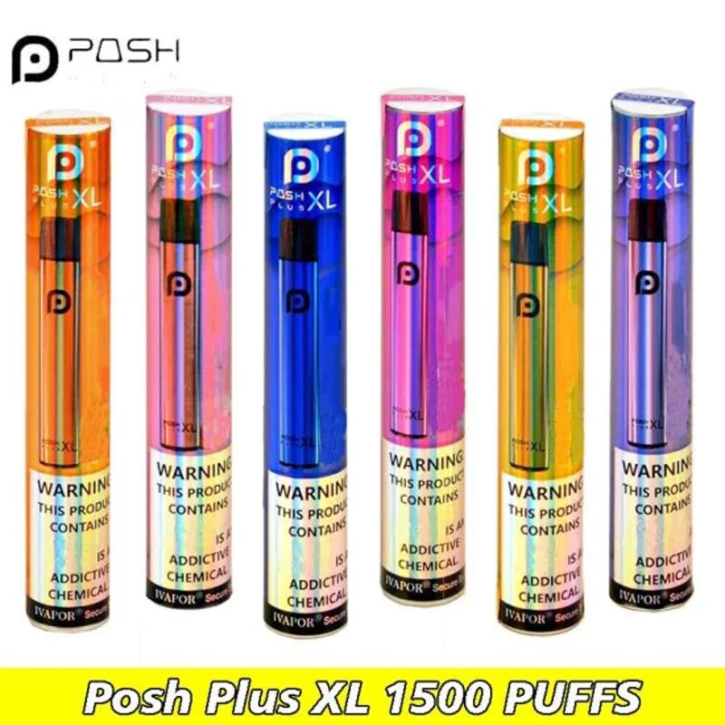 

POSH PLUS XL Disposable Devices Vape Pen 1500Puffs Pods 650mAh Battery Bars XXL e Cigarettes Vapor