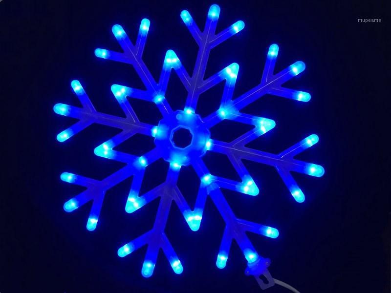 

40led Snowflakes LED fairy String Light snow flake rope light motif Christmas Xmas tree Lights Bracket decoration 220V-BLUE1