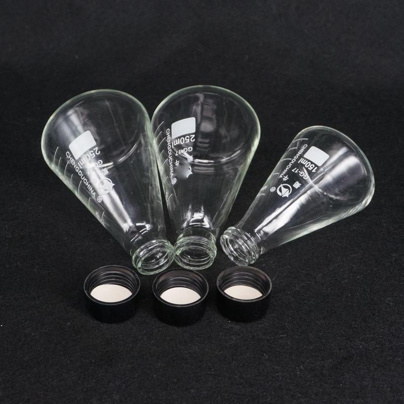 

50ml 100ml 150ml 250ml 500ml 1000ml 2000ml 3000ml GG17 Glass Conical Erlenmeyer Narrow Mouth Screw Cap Flask Labware