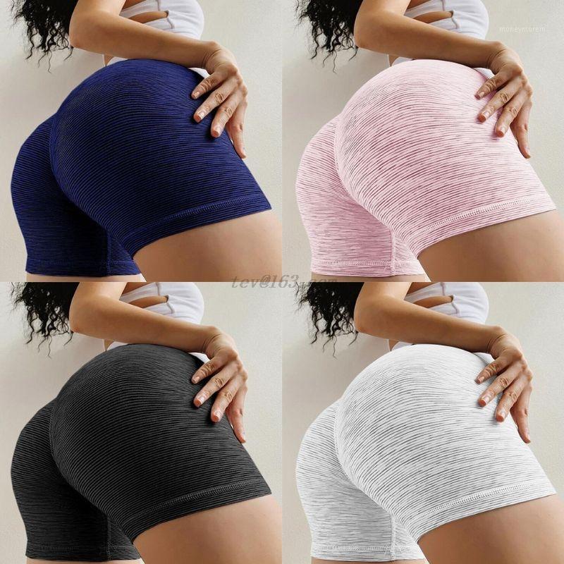 

Women High Waist Stretch Workout Shorts BuStripes Printing Sport Shaping Fitness Running High Waist Skinny Leggings1, Black