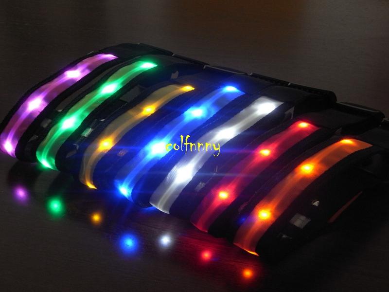 

100pcs/lot Pet Led Dog Collars Dogs Pets Cats Glow Led Collars Flashing Light Up Nylon Collar Dot light 7 colors
