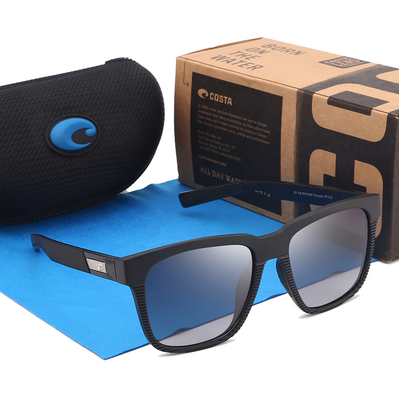 

PESCADOR Sunglasses Men 580P Costa Brand Design Square Sun Glasses Vintage Mirror Driver Polarized Sunglasses Travel Male Shades
