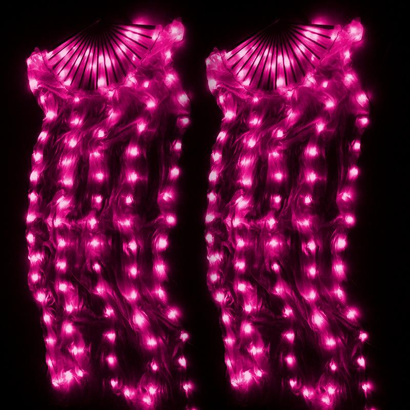 

1 Pieces Fans Stage Performance Belly Dance LED Fans 180cm Level Hand Props Belly Dance Accessories Flashed Lights, White