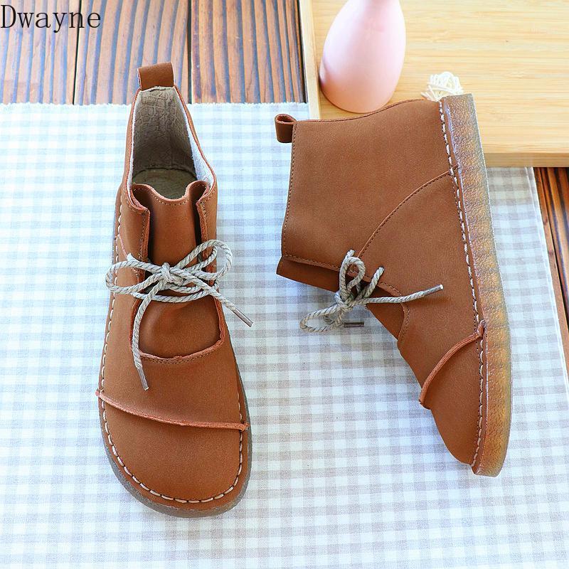 

Mori woman flat boots 2020 autumn short boots children's art retro and nude fashion casual singles Harajuku1, Black