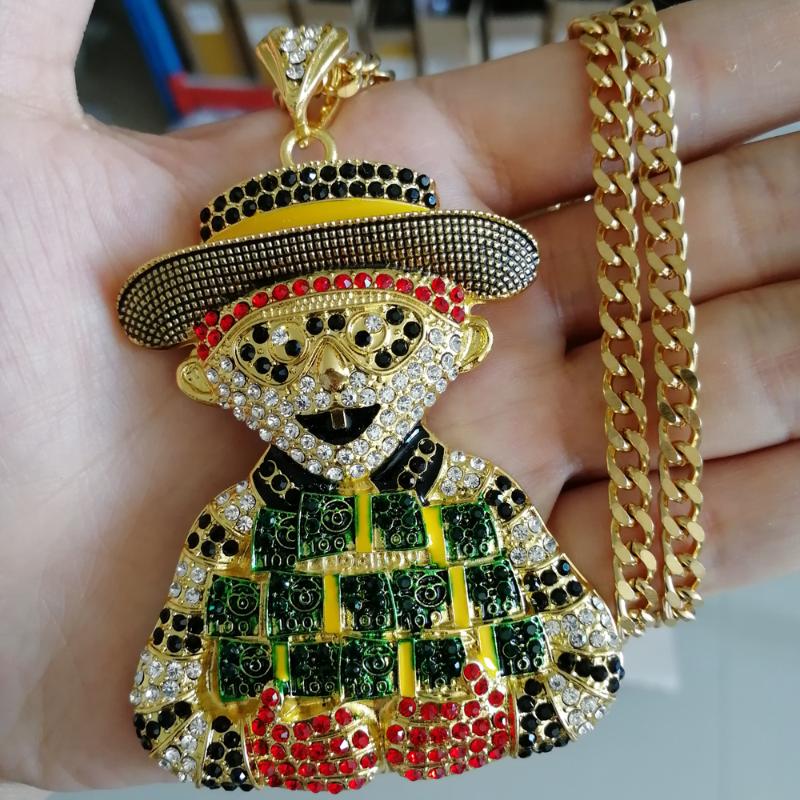 

Carton Figure Clown With Hat Pendant Women Men's Hip Hop Necklace For Jewelry Party Gift N695