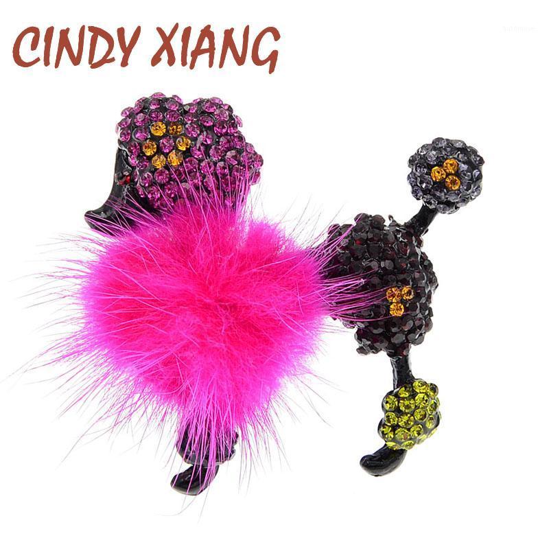 

CINDY XIANG New Arrival Puffer Ball Dog Brooch Poodle Brooches For Women Cute Puppy Pin Fashion Jewelry 4 Colors Available1