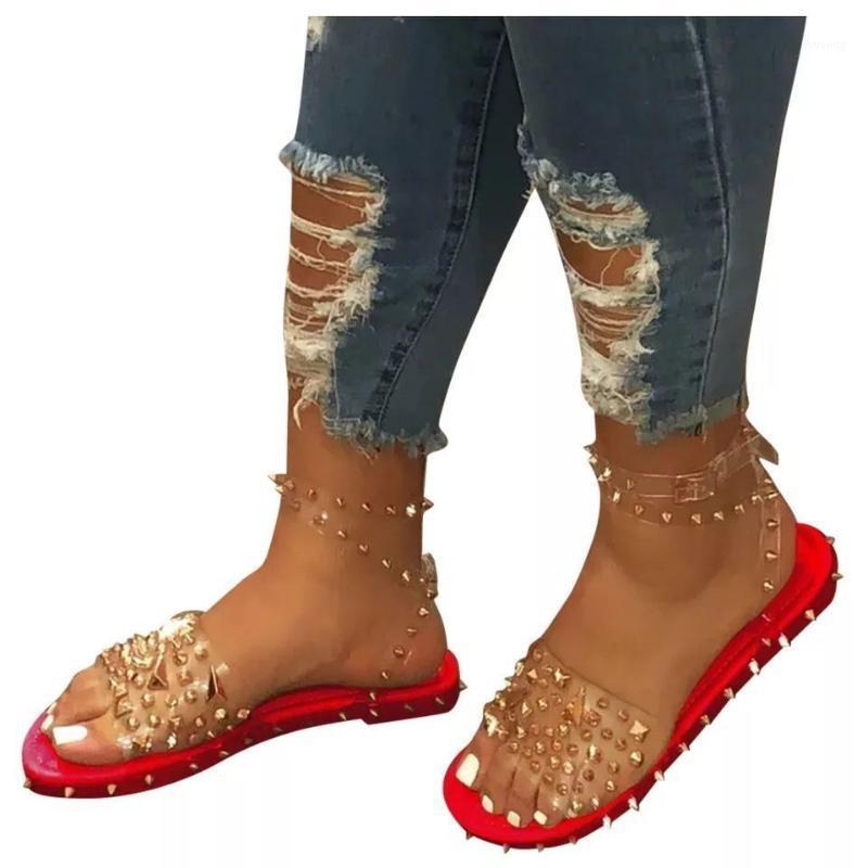 

Summer Sandals Woman Buckle Strap Transparent PVC Rivet Female Shoes Women's Sandalias Plus Size 35-43 Fashion Sandalias Mujer1, As picture