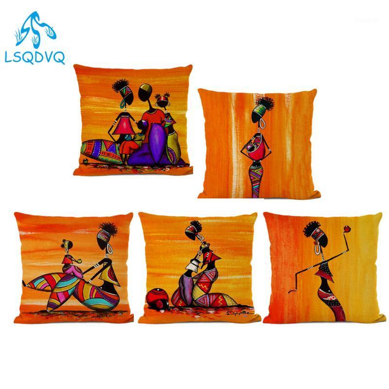 

African Style Decorative Throw Pillows Case Cotton Linen Women Girls Sofa Cushion Cover for Home Car Living Room Decoration1