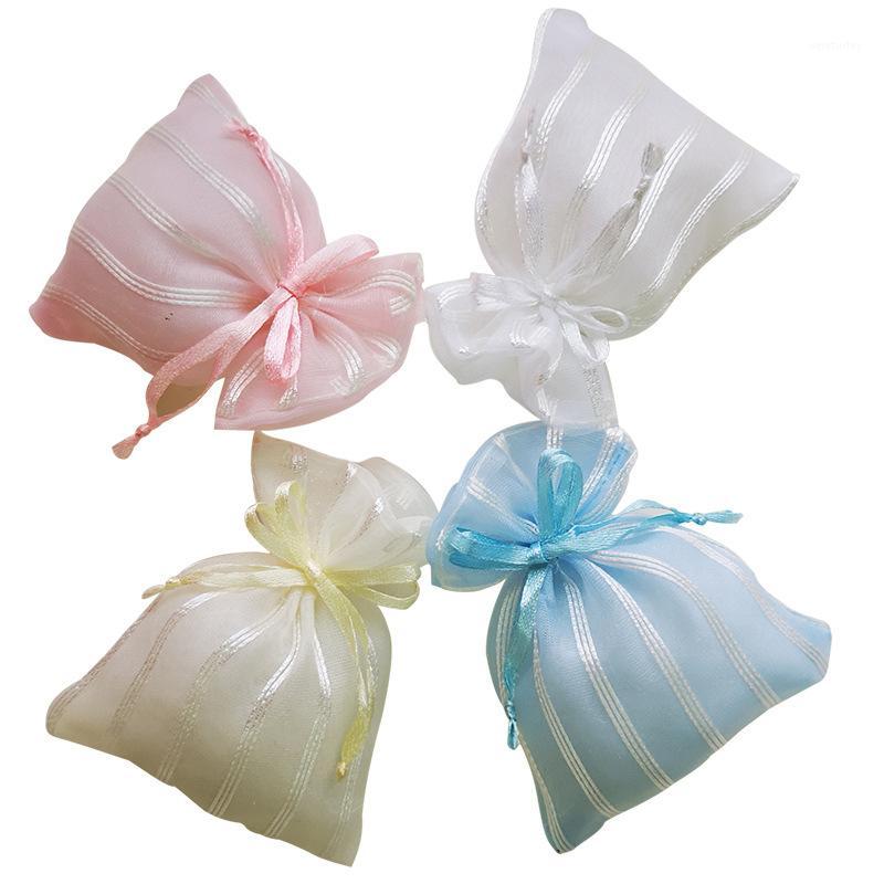 

30pcs/Set Stripe Organza Gift Bags Candy Packaging Wedding Christmas Party Drawstring Pouch Bags Jewelry Display Double Lay1