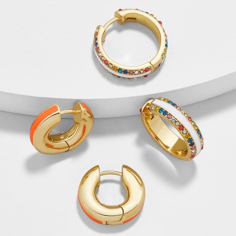

Hoop simple color earring 20 designs new factory wholesale rainbow crystal hoop earring for women christmas gift