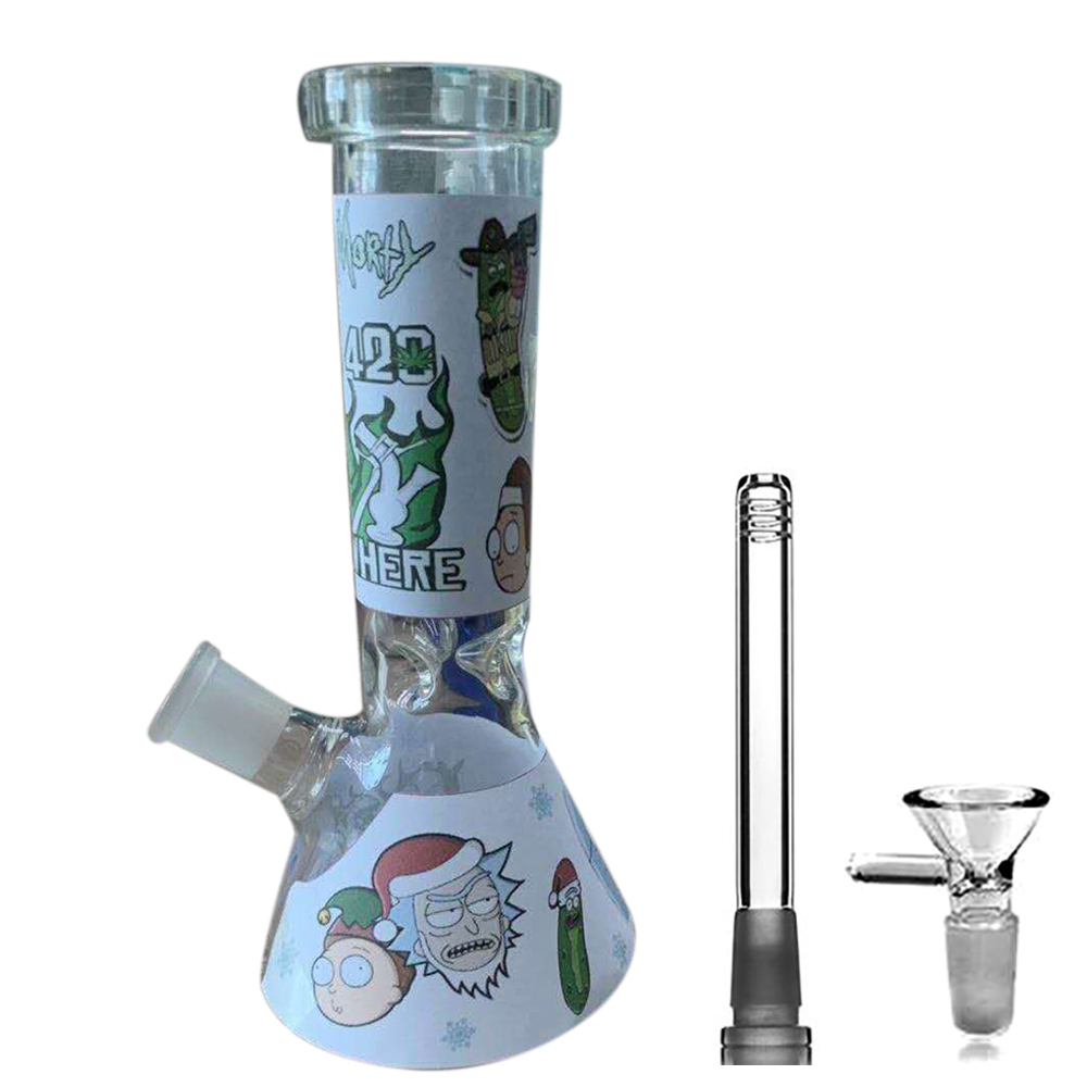

Christmas Santa Claus Glass Bongs 20CM Tall Beaker Base Bong Water Pipes Bubbler Water Bongs Chicha Hookahs Accessories Dab Rigs 14mm Bowl