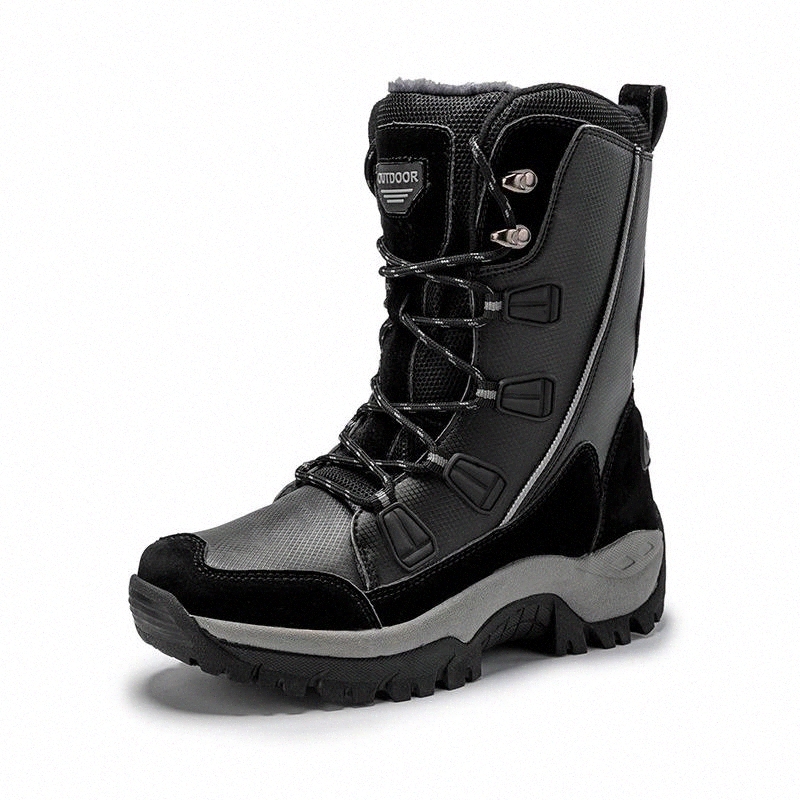 

Fashion Women Boots High Quality Mid-Calf Winter Snow Boots Women Lace-up Comfortable Outdoor Non-slip Rain #2u00, Black