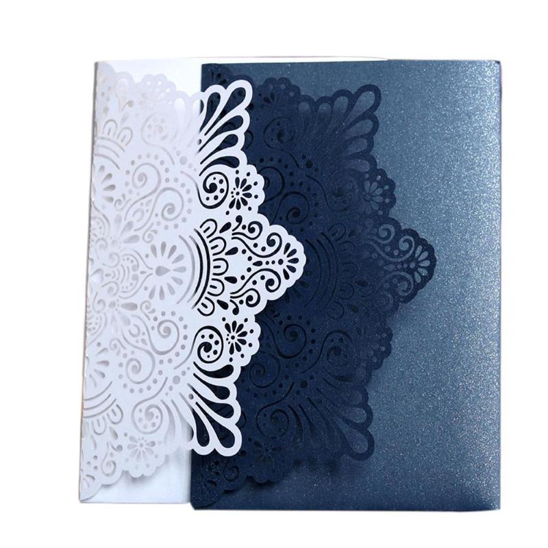 

10PCS Lace Wedding Invitations Cards Laser Cut Tri-Fold Business European style invitation Cards Party Decoration