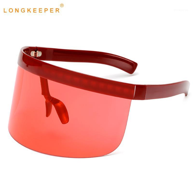 

Oversized Sunglasses Women 2020 Fashion Big Frame Shield Visor Sun Glasses Men Flat Top One Piece Windproof Eyewear oculos1