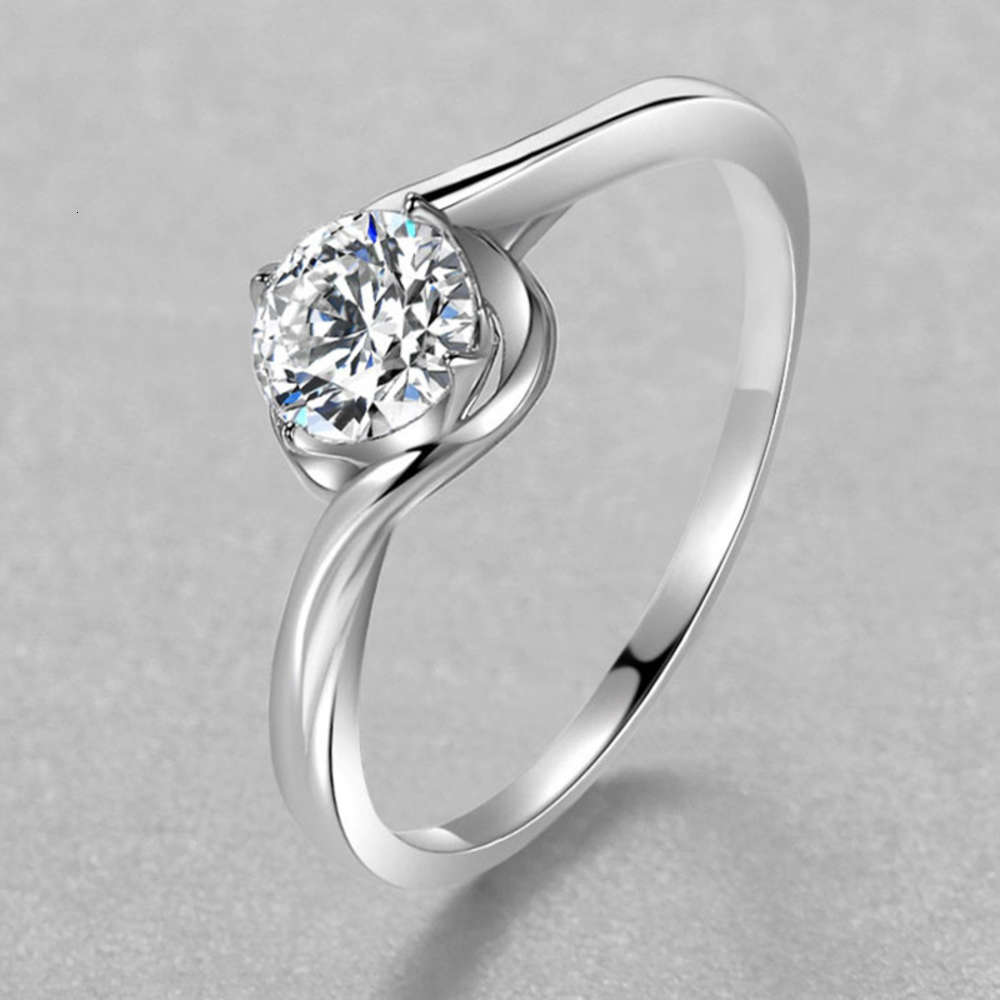 

Luxurys Designers Fashion Yjz154 whirlpool single drill twist arm bud simulation Silver 925 ring women's diamond 60 point diamond ring