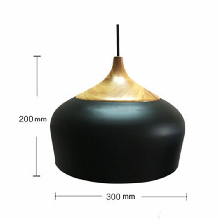 

Modern pendant light Wood aluminum cover lamp E27 socket wood lampholder Hanging light white black Optionally 300mm / 350mm