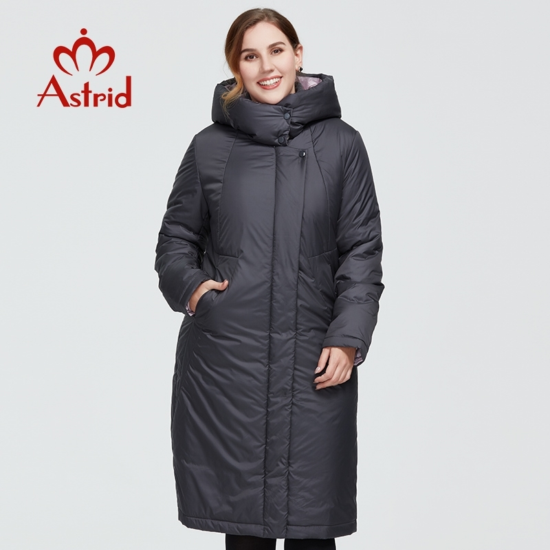 

Astrid New Winter Women's coat women long warm parka fashion thick Jacket hooded Bio-Down large sizes female clothing 6703 210203, 6 black