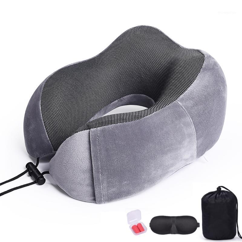 

1PC New U Shaped Memory Foam Neck Pillows Soft Slow Rebound Space Airplane Travel Pillow Solid Neck Cervical Healthcare Bedding1