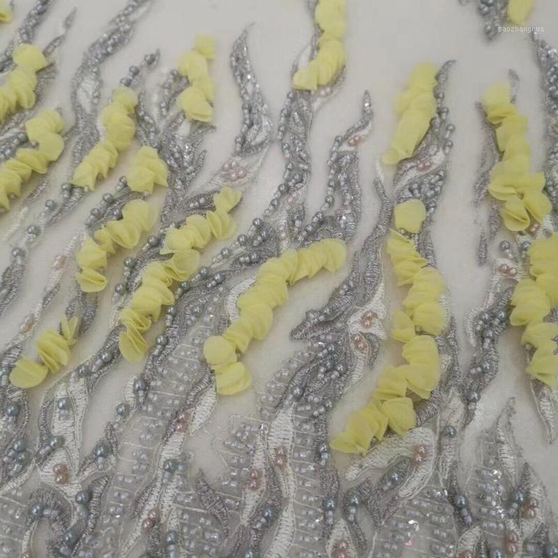 

embroiderd lace fabric Sat-59.1802 with sequins beautiful Nigerian sequins lace fabric for party dress1