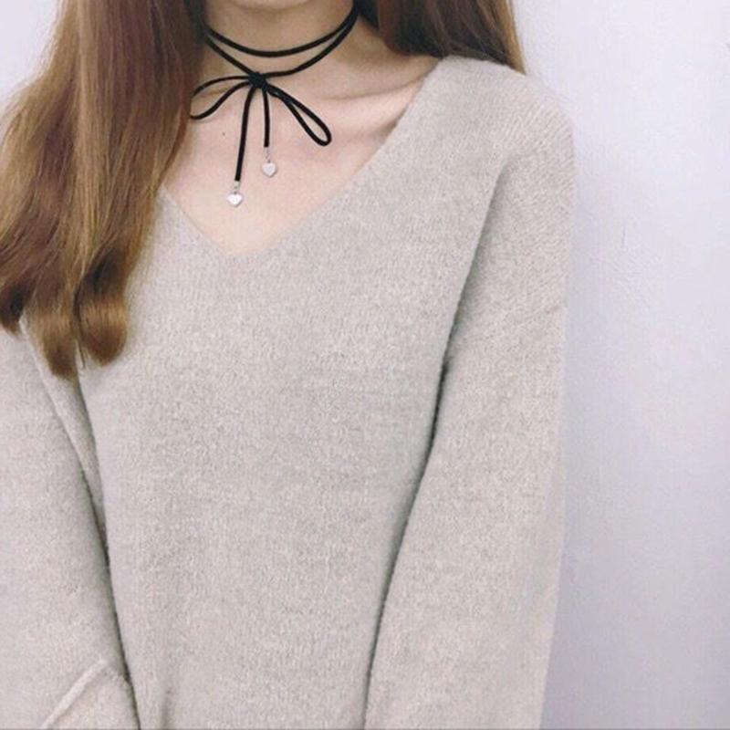 

Harajuku style Black Velvet bowknot choker necklace for women egirl y2k gothic cosplay necklace for teen girls kawaii korean1