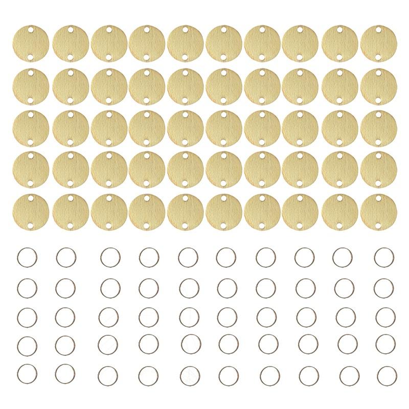

50 PCS Unfinished Wood Discs Coins Circles with Holes DIY Family Birthday New