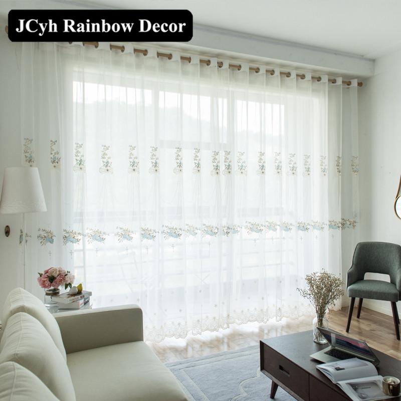 

Modern White Tulle curtains for living room Embroidery Window curtains for bedroom Sheer Curtain Voile Blinds Drapes Cortina, Red