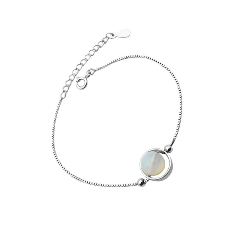 

Fashionable Bracelet Sterling Silver Opal Bracelet Bangles Metal Jewelry Gifts for Women and Girls (Silver