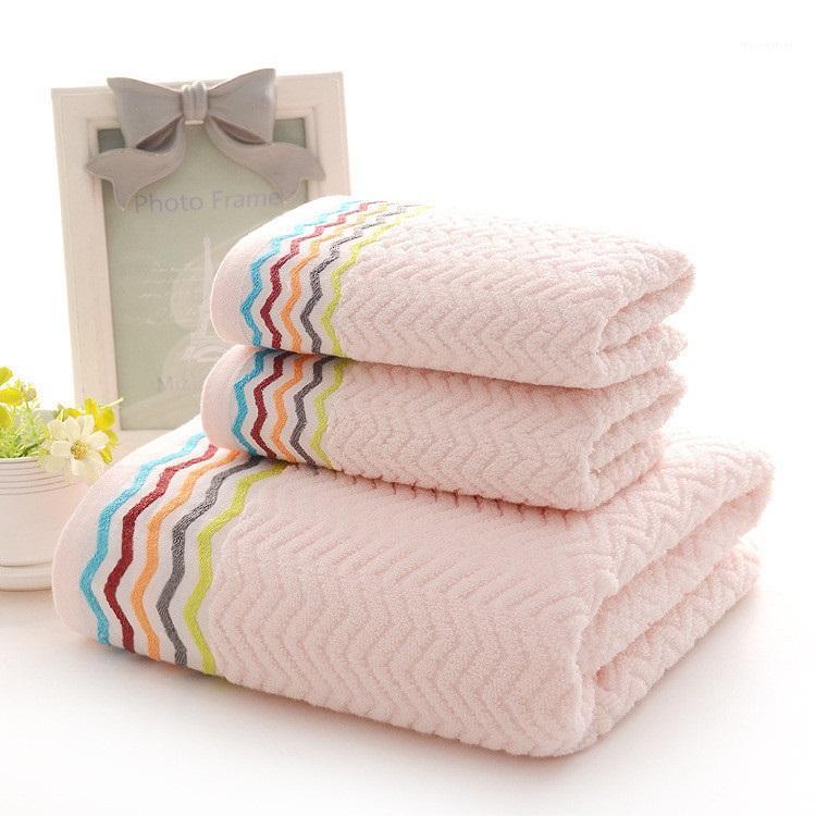 

Drop ship water wave 3pcs/set towel set fashion Pink printed soft Home Terry 100% cotton Face towel 2pcs and bath 1pc1, Green
